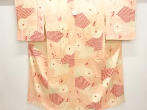 アンティーク　錦紗色紙に菊文字模様長襦袢